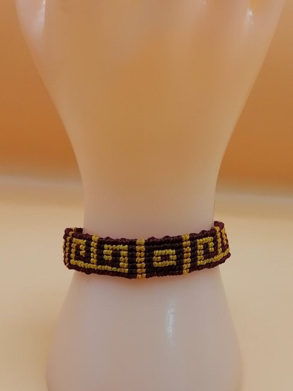 Hand-woven Macrame Bracelet with Square Maze Design, Unisex